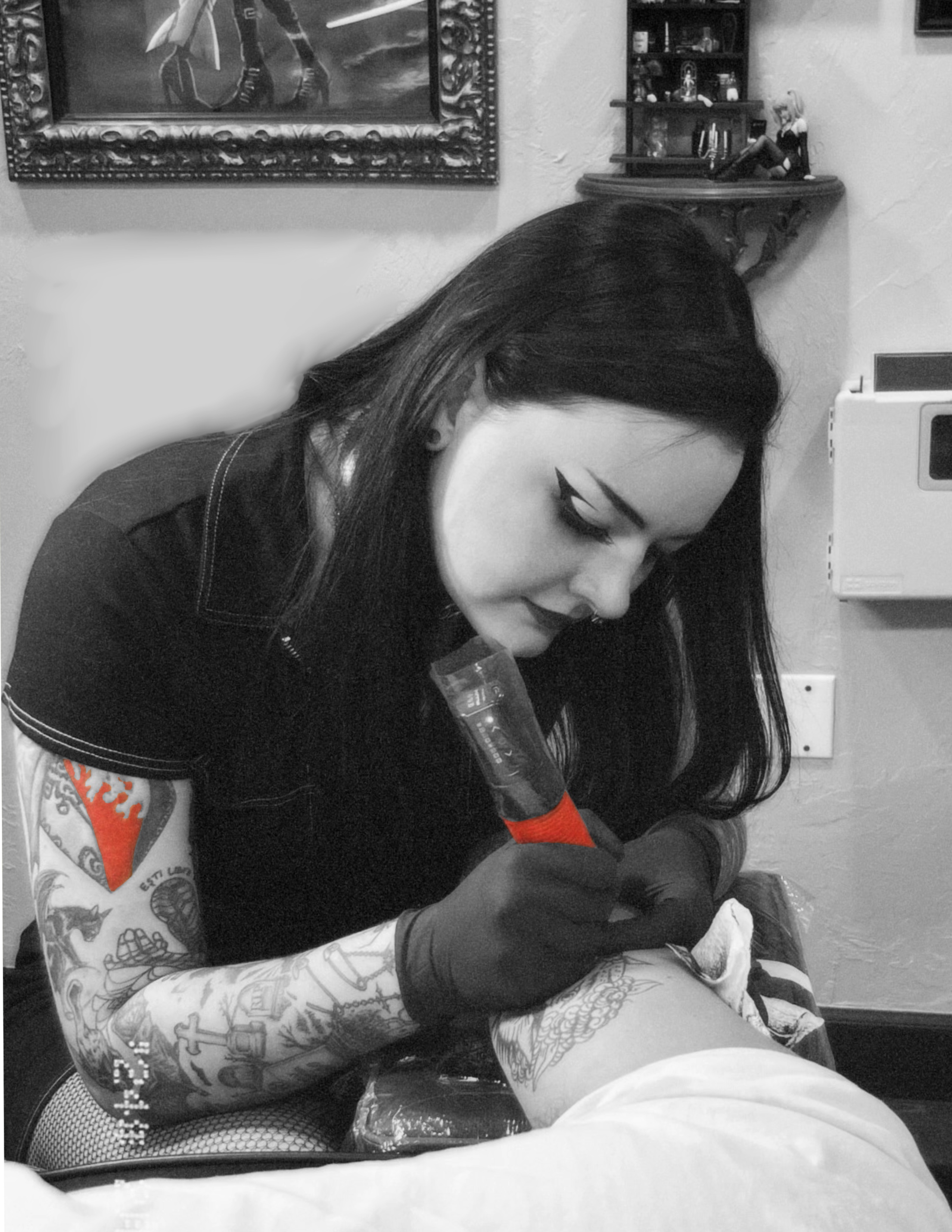 Katy, tattoo artist at Kustom Tattoo Club