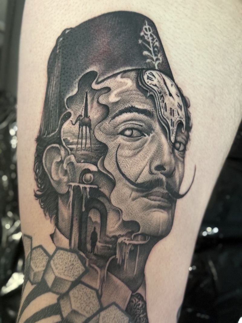 Black and gray tattoo by Tatted Kevin, Kustom Tattoo Club