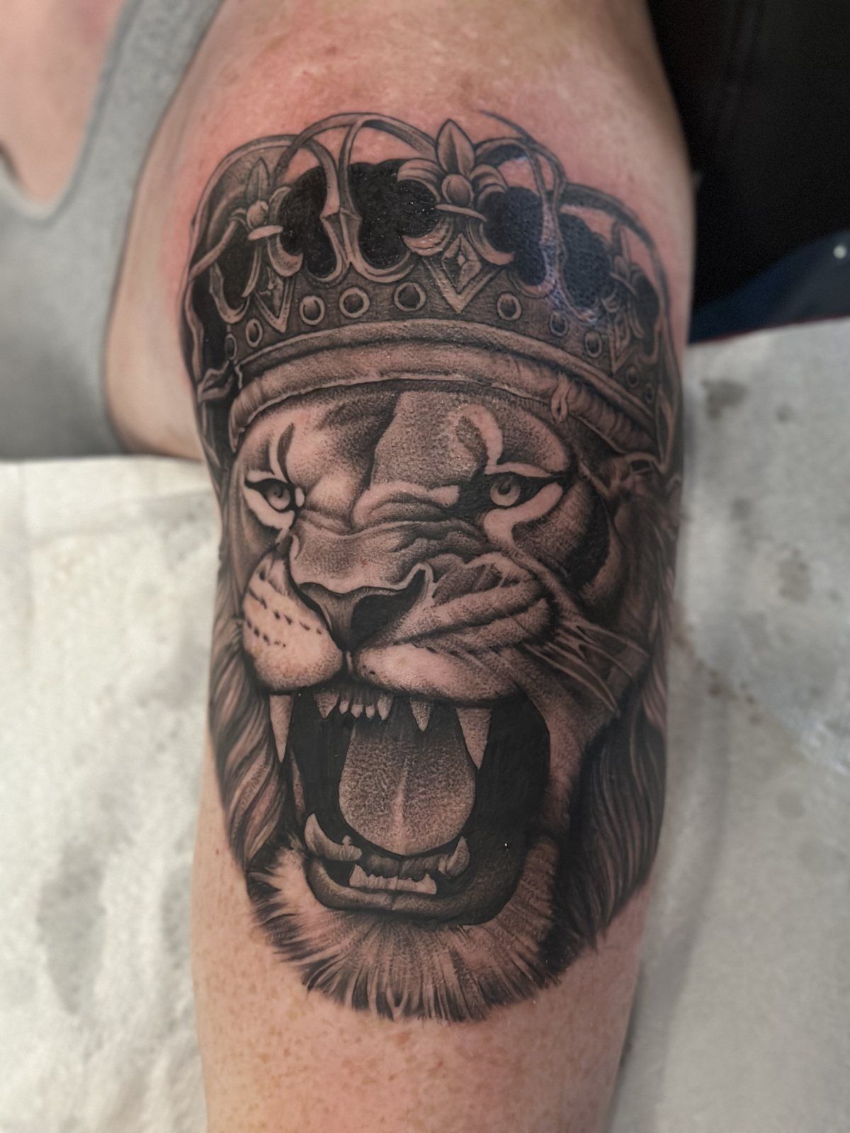Black and gray tattoo by Tatted Kevin, Kustom Tattoo Club