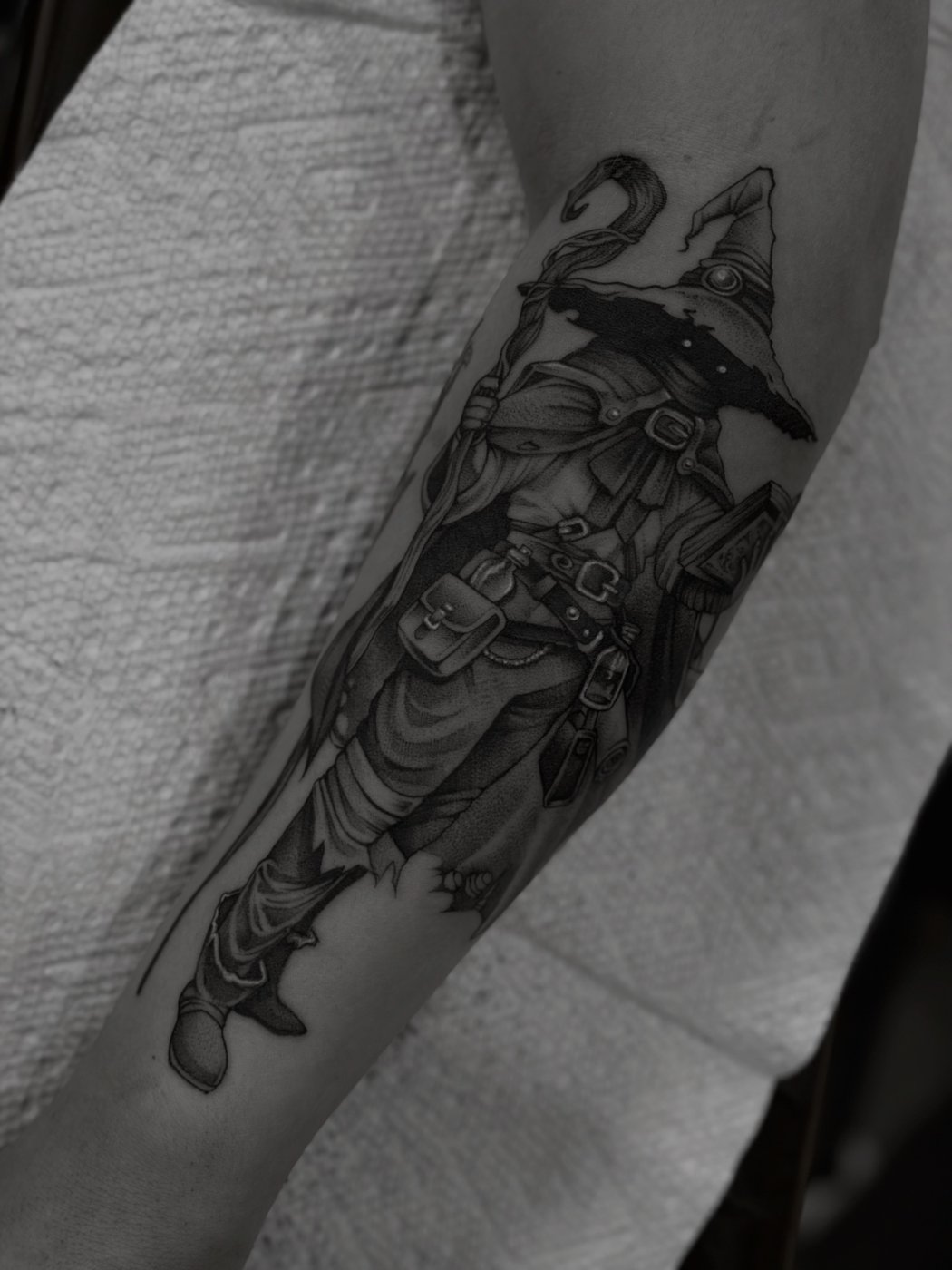 Wandering wizard tattoo by Katy, Kustom Tattoo Club